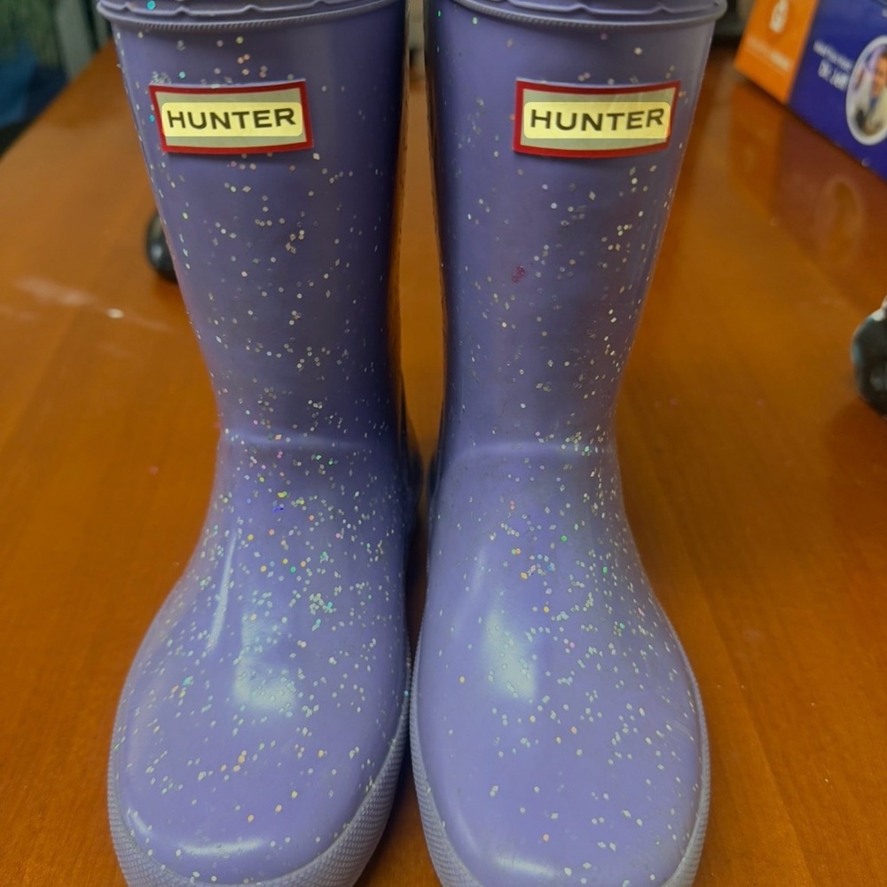 Hunter Purple Glitter Tall Rain Boots